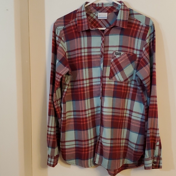 Ladies Columbia 100% Cotton Flannel Plaid Shirt Med 36-38 - Picture 1 of 11